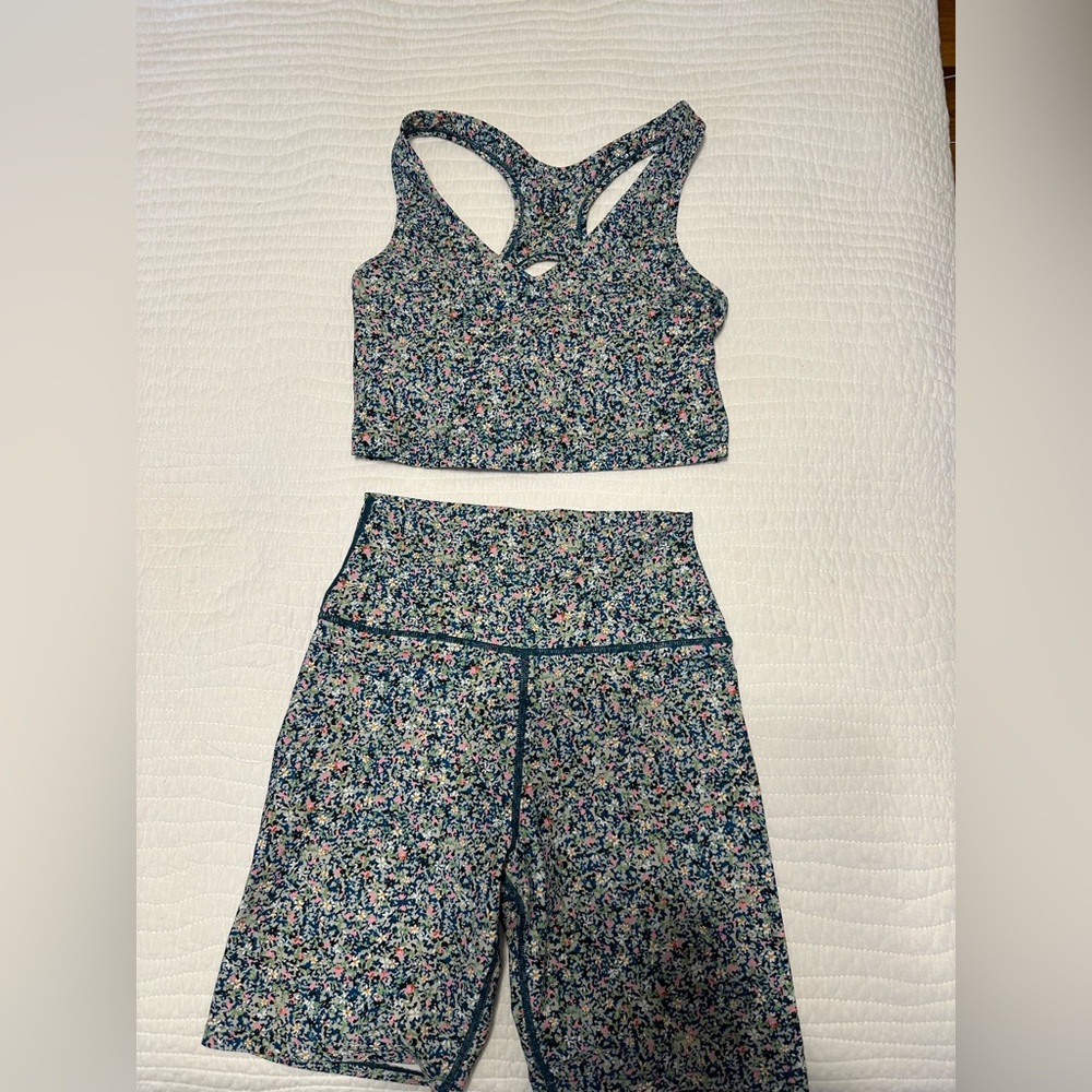Sage Collective Athletic Set: Blue Static Ditsy - Size S
